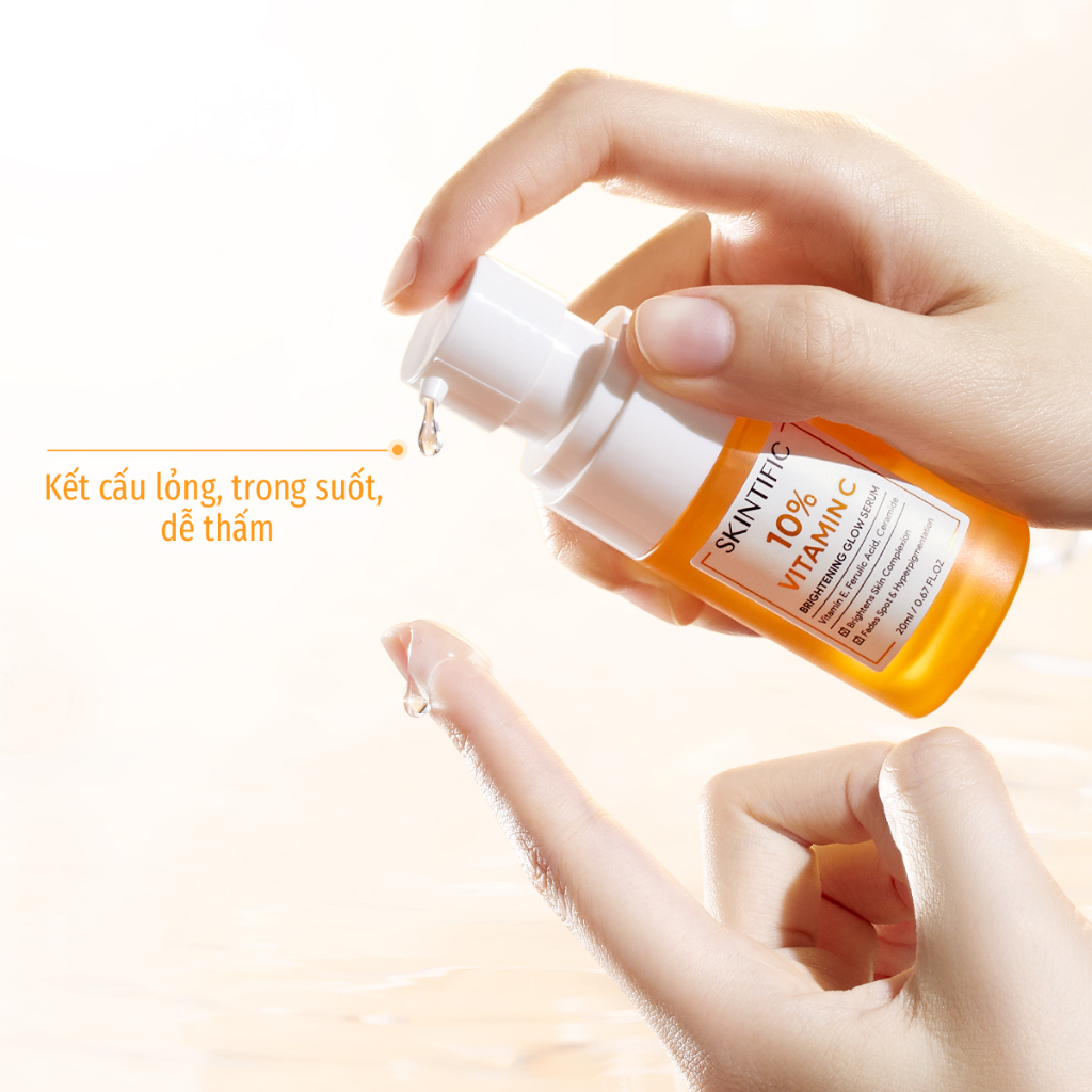 Serum sáng da 10% Vitamin C giúp mờ thâm nám SKINTIFIC 20ml