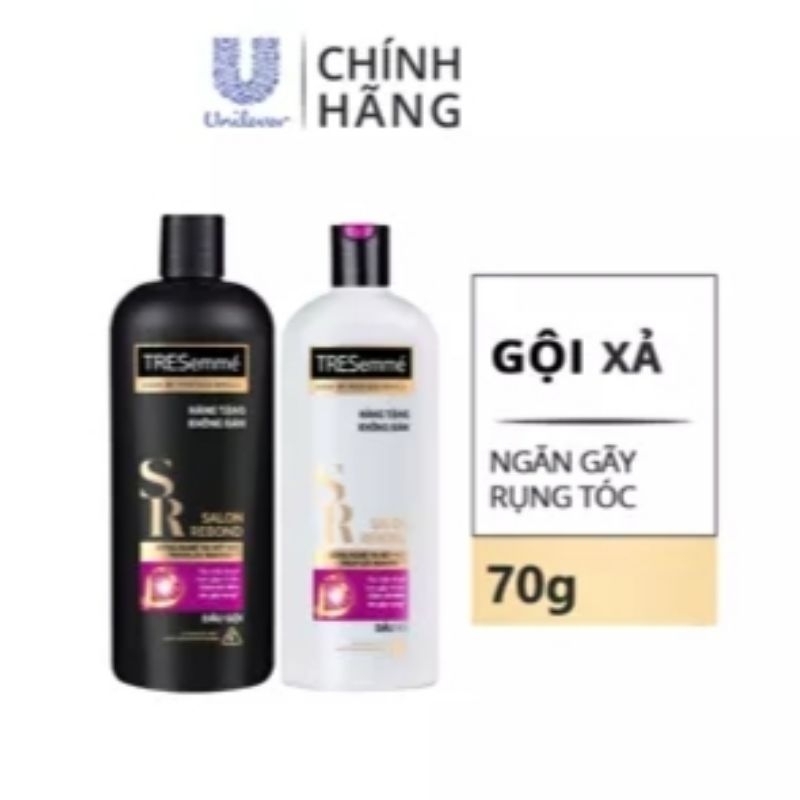 SÉT 2 CHAI - Dầu gội & dầu xả tresemme rebon ngăn gãy rụng tóc 70 gr/ chai