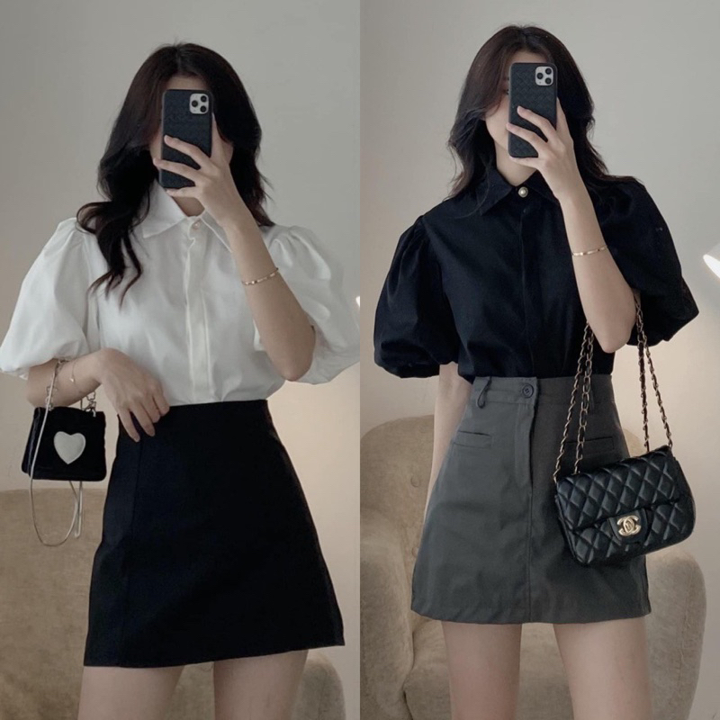 Áo sơ mi ngắn tay bồng vạt tôm - hangmew282.vn - Smtho856/P4K12