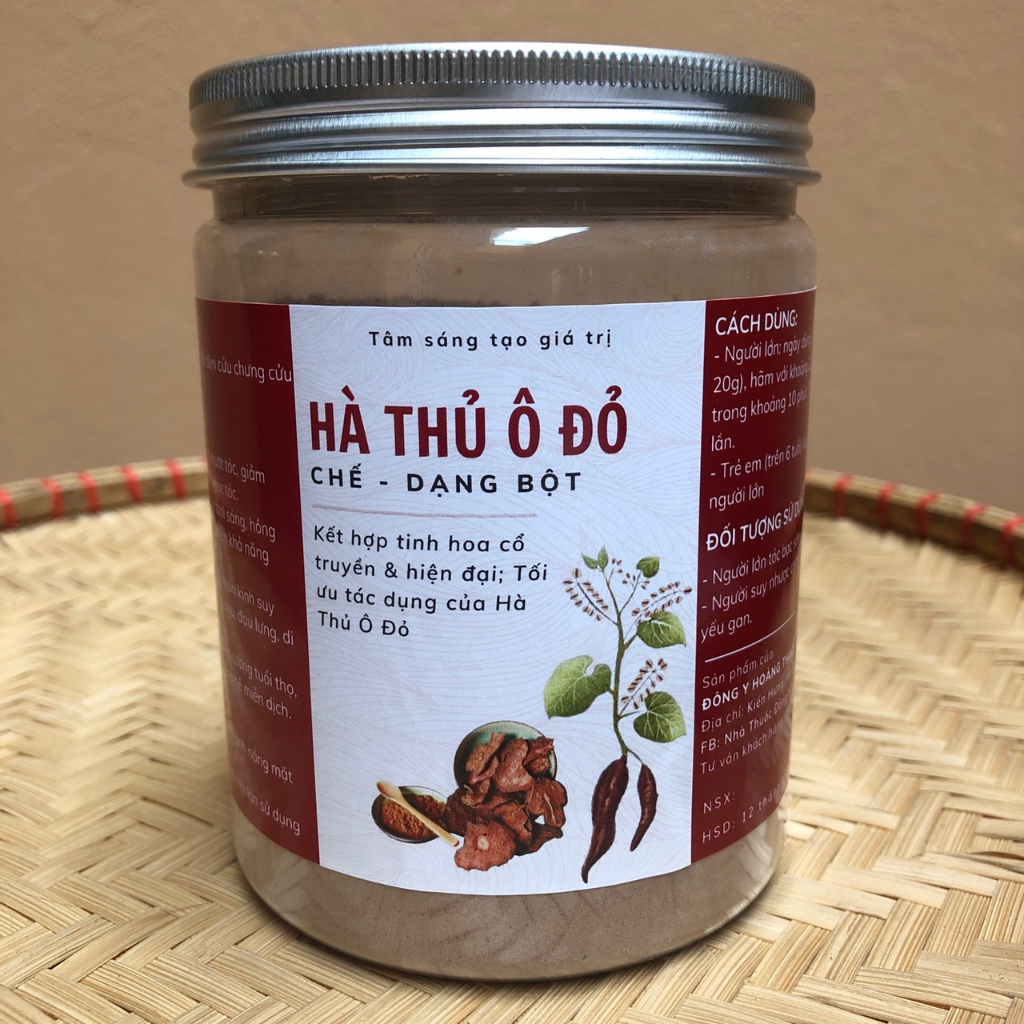 ✅Hộp 500g Bột Hà thủ ô đỏ nguyên chất đã chế đậu đen tỷ lệ 9-1 NHÀ LÀM