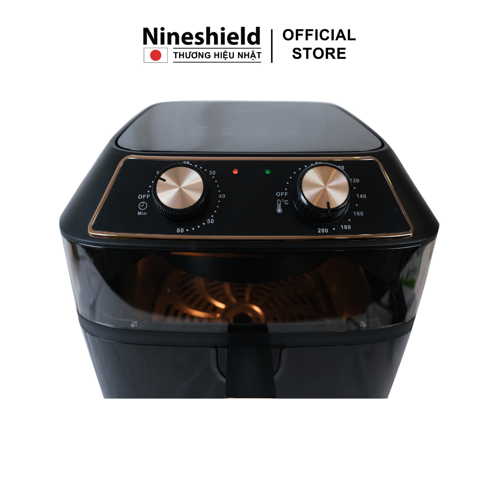 Nồi chiên không dầu Nineshield KB8001M dung tích 10L - Nồi chiên đa năng an toàn cho sức khoẻ - Hàng chính hãng