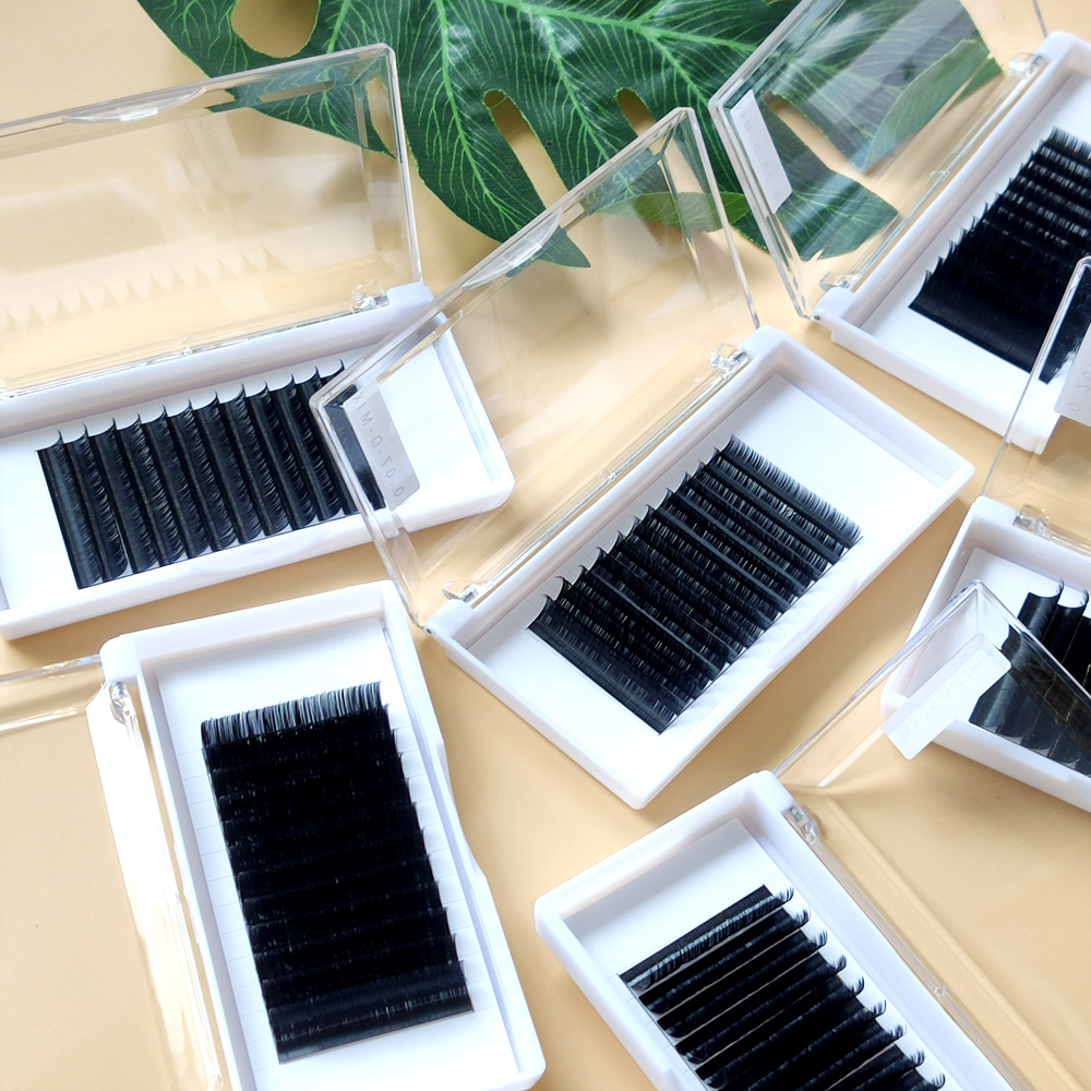 Mi khay LASHES SUPPLY 12 line MÀU ĐEN độ cong U, chất mi silk Hàn, mềm dễ bắt keo, dùng để nối volume, classic