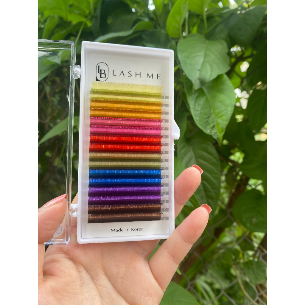 Mi khay LASHES SUPPLY 16 line MÀU ĐEN độ cong L + MIX ĐỦ MÀU  chất mi silk Hàn, mềm dễ bắt keo.