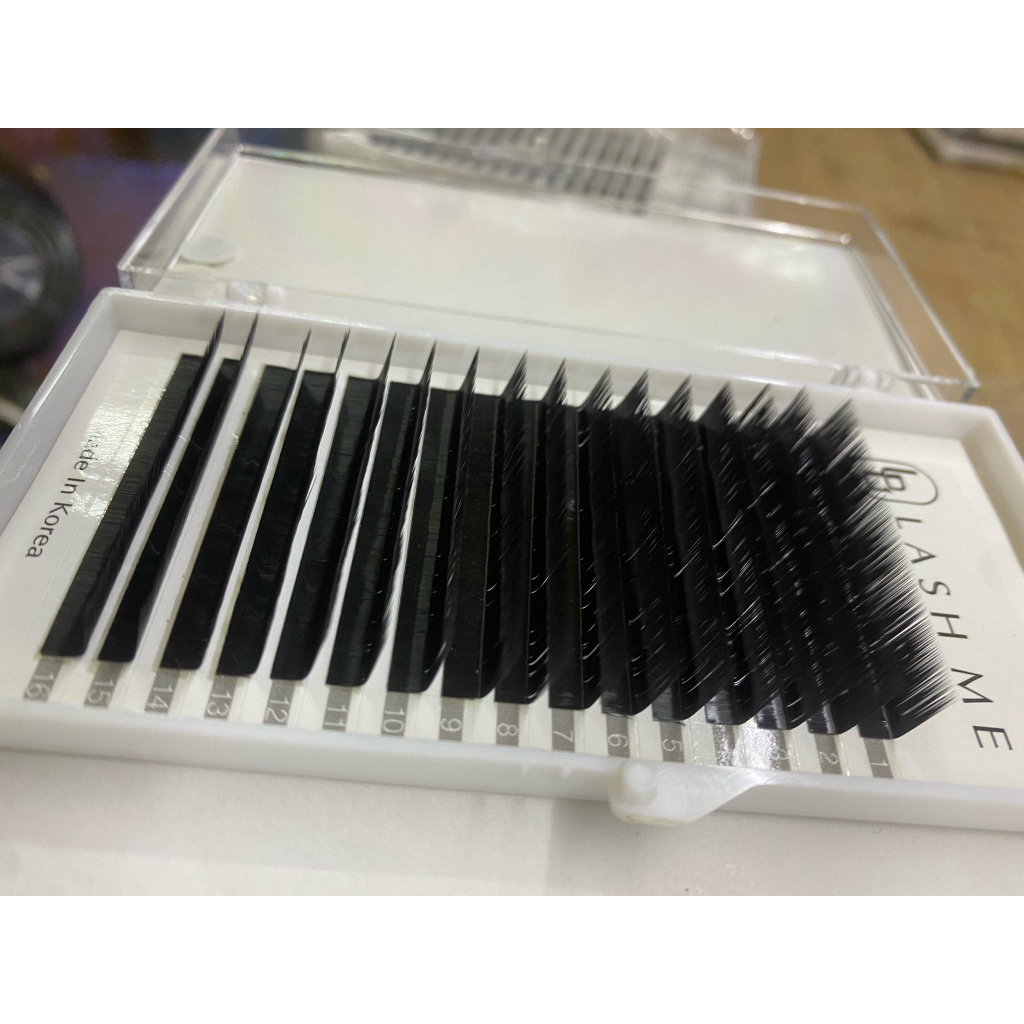 Mi khay LASHES SUPPLY 16 line MÀU ĐEN độ cong L + MIX ĐỦ MÀU  chất mi silk Hàn, mềm dễ bắt keo.