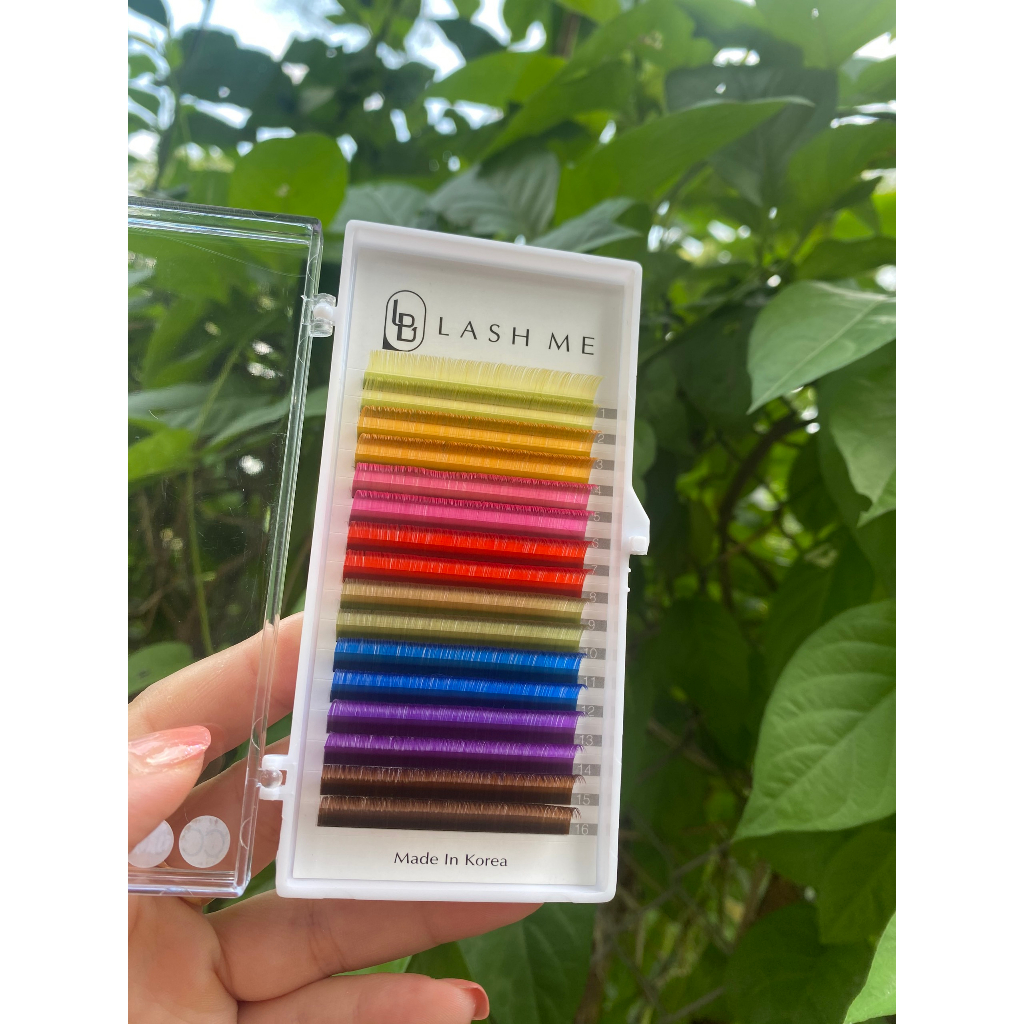 Mi khay LASHES SUPPLY 16 line MÀU ĐEN độ cong L + MIX ĐỦ MÀU  chất mi silk Hàn, mềm dễ bắt keo.