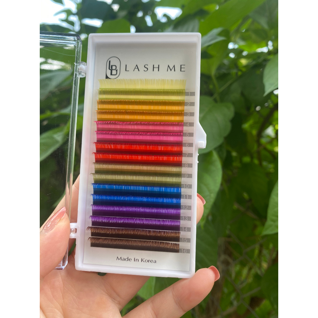 Mi khay LASHES SUPPLY 16 line MÀU ĐEN độ cong L + MIX ĐỦ MÀU  chất mi silk Hàn, mềm dễ bắt keo.