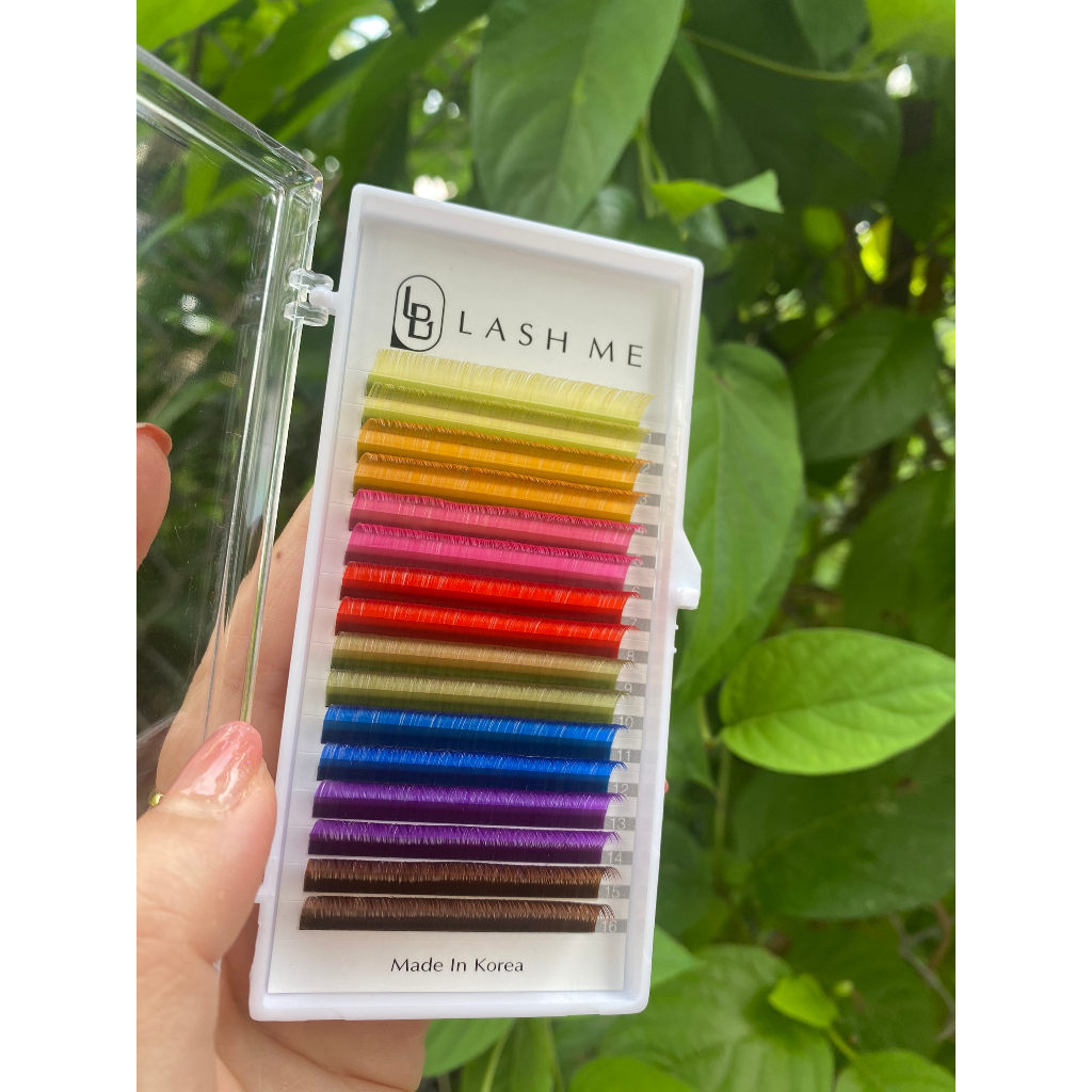 Mi khay LASHES SUPPLY 16 line MÀU ĐEN độ cong L + MIX ĐỦ MÀU  chất mi silk Hàn, mềm dễ bắt keo.
