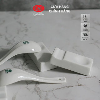 Gác thìa đũa sứ Minh Châu trắng trơn - M07