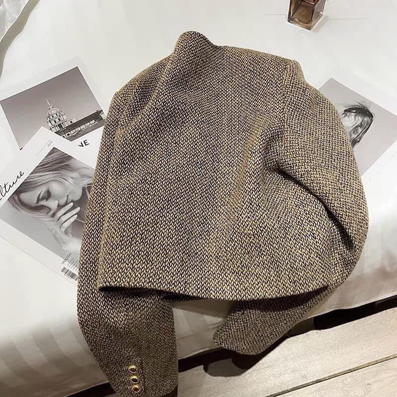 ÁO DẠ TWEED TIÊU KHUY ĐỒNG SIÊU HOT