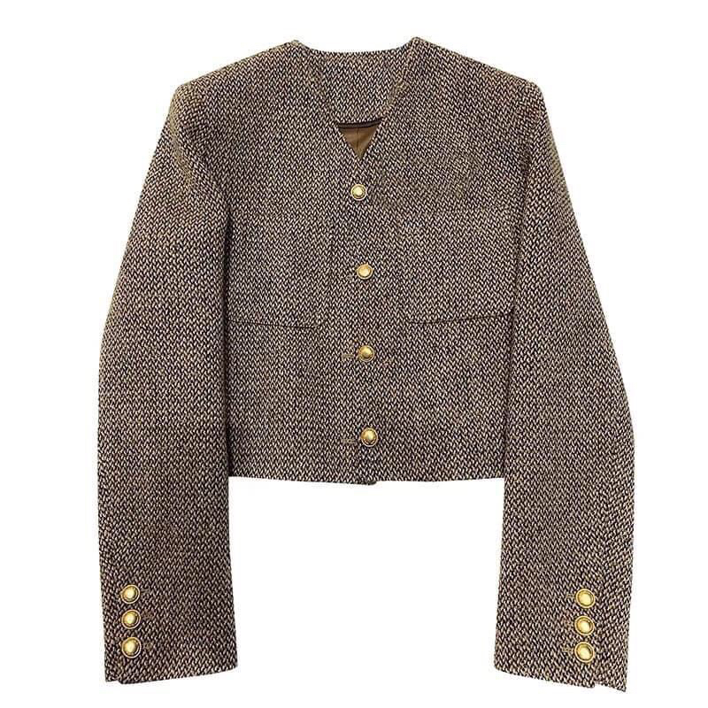 ÁO DẠ TWEED TIÊU KHUY ĐỒNG SIÊU HOT