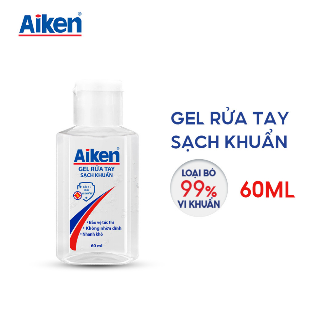 Gel/ xịt rửa tay sạch khuẩn Aiken 60ml