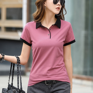 Áo thun nữ cổ polo phối viền màu thời trang emey kiểu basic mẫu mới nhất