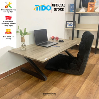 Bộ bàn làm việc ngồi bệt chữ Z + ghế bệt TIDO TI-BBBCZ - Chân sắt chữ Z độc đáo, gấp gọn - 3 kích cỡ 80, 100, 120 Cm.