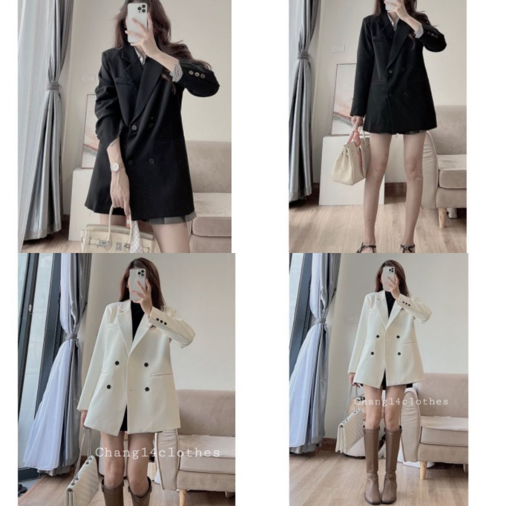 Áo Blazer nữ dài tay, áo vest khoác ngoài form rộng thời trang basic trẻ trung 2 lớp BL05 | BigBuy360 - bigbuy360.vn