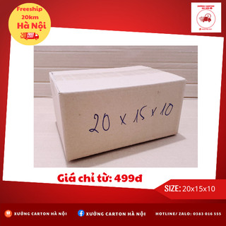20x15x10 Thùng Carton hộp carton đóng hàng giá gốc tận xưởng - Xưởng Carton Hà Nội.
