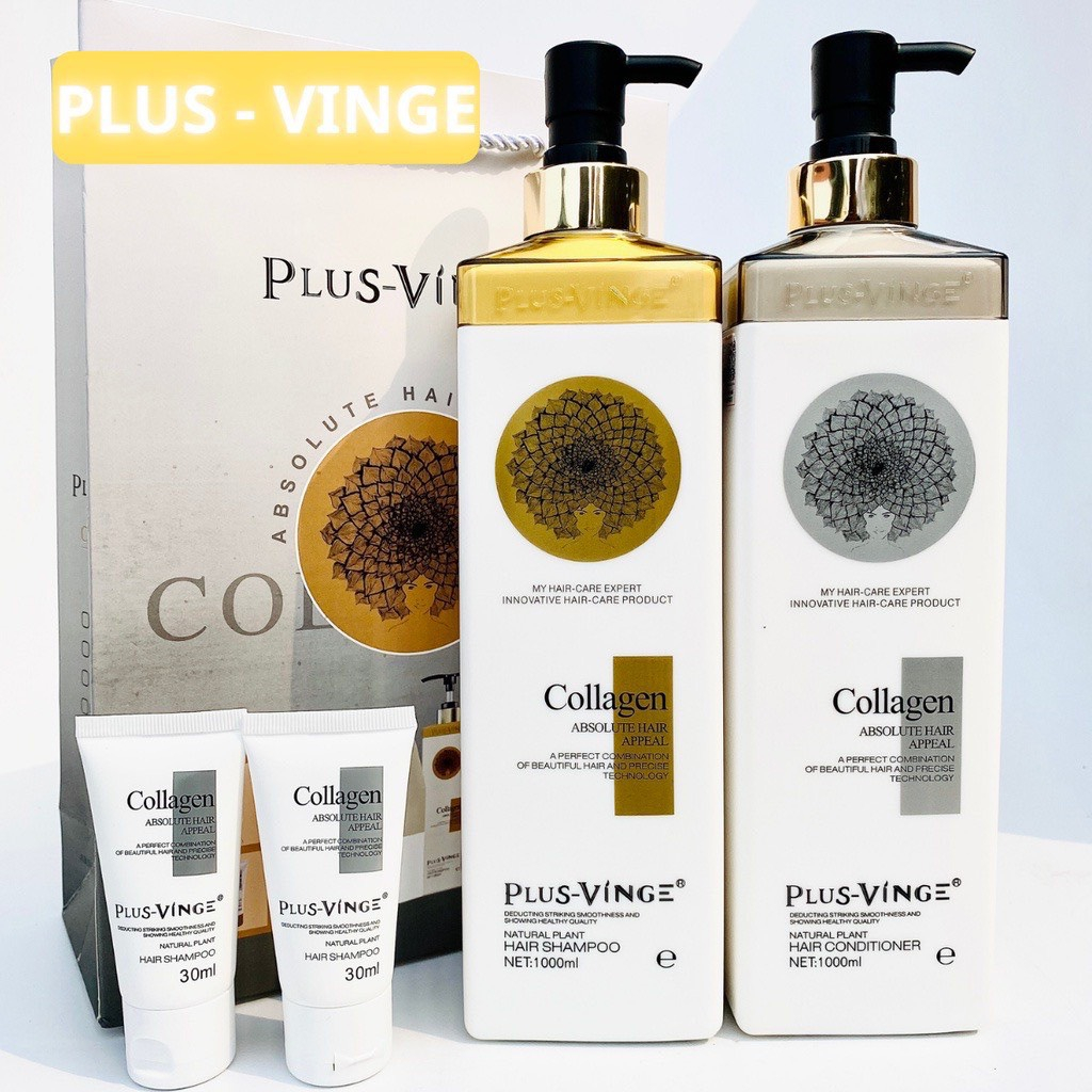 Dầu Gội COLLAGEN VINGE PLUS 1000ML CHÍNH HÃNG - VINGER Plus Trắng Hương Nước Hoa