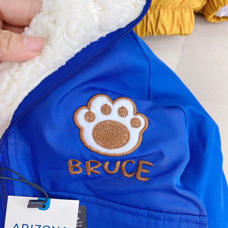Áo khoác lông có mũ cho bé trai bé gái BRUCE