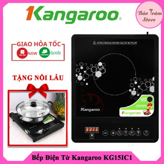Bếp Điện Từ Đơn Kangaroo KG15IC1, TẶNG NỒI LẨU, 1800W, Mặt kính Crystal, 4 chức năng nấu siêu tiện dụng