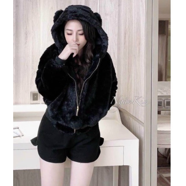 Áo Khoác Lông Thỏ Tai Gấu Ảnh Shop Chụp- Áo Khoác Lông Thỏ Tai Gấu~ Áo Khoác Lông Nữ Hàng Quảng Châu