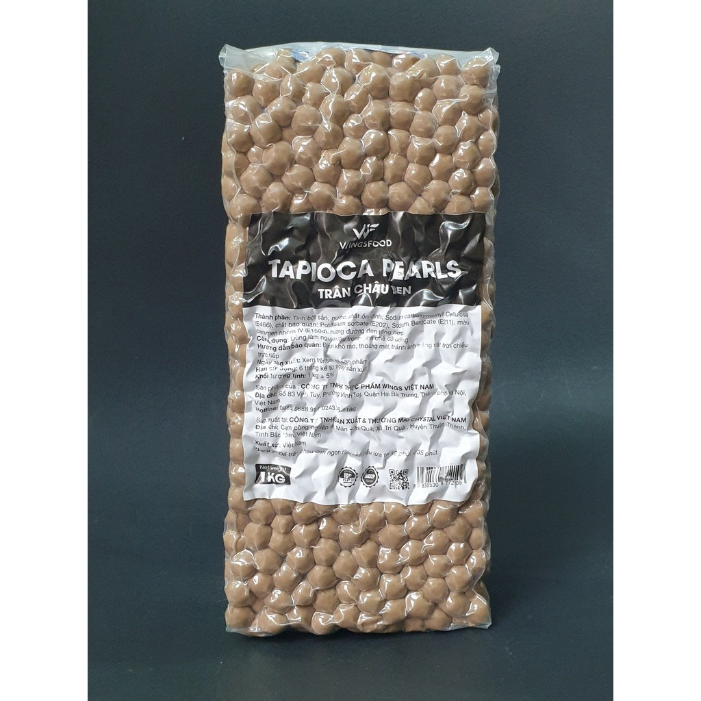 Trân châu đen Wings 3kg loại nhập khẩu và 1kg loại sx tại Việt Nam