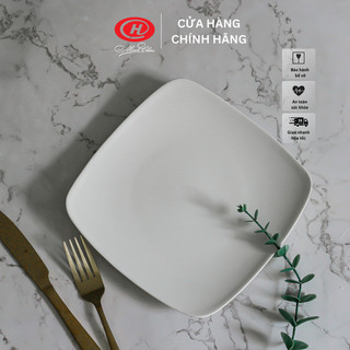 Đĩa vuông sứ Minh Châu trắng trơn - DVC