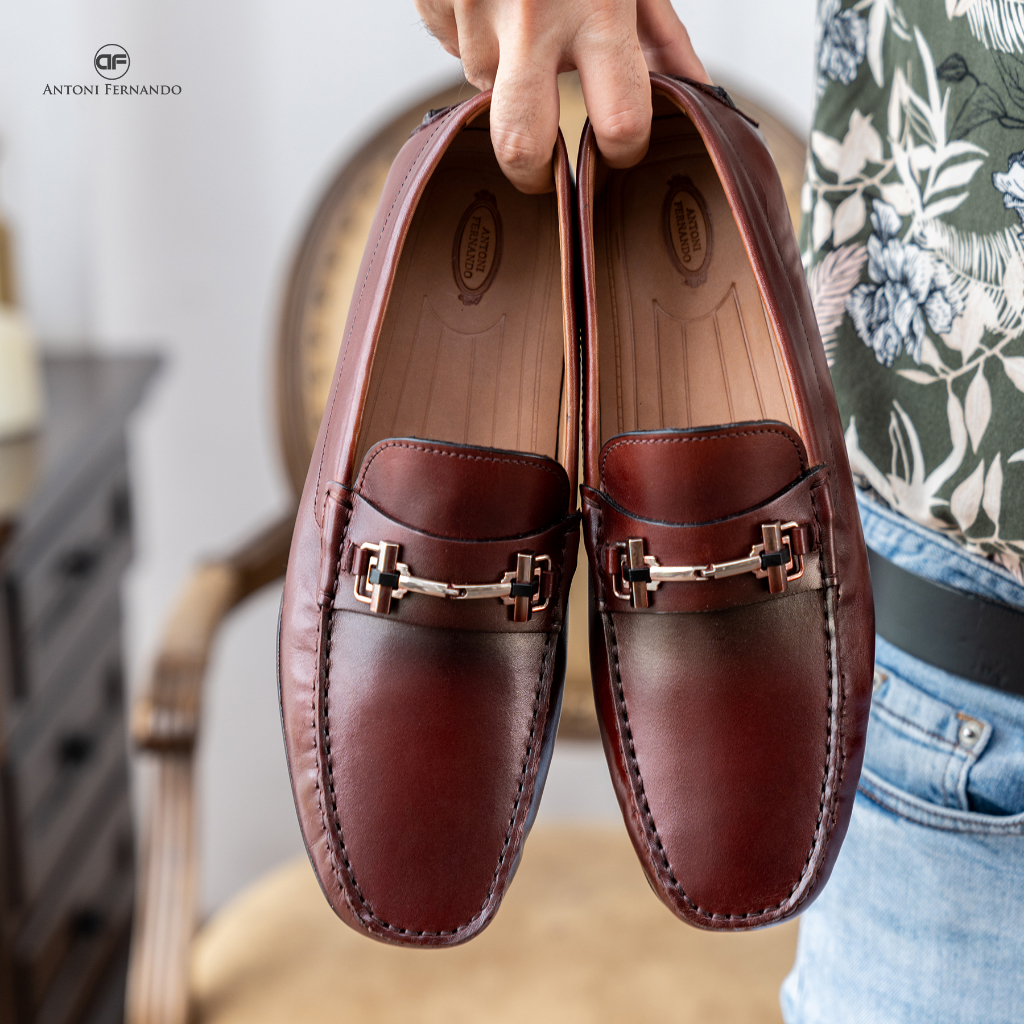 GIÀY LƯỜI NAM DA TRƠN MỀM ĐẾ DƯƠNG KHÂU MCKAY. ANTONI FERNANDO AF40451