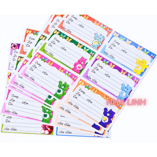 Nhãn vở 6 ô lớn nhiều mẫu siêu xinh