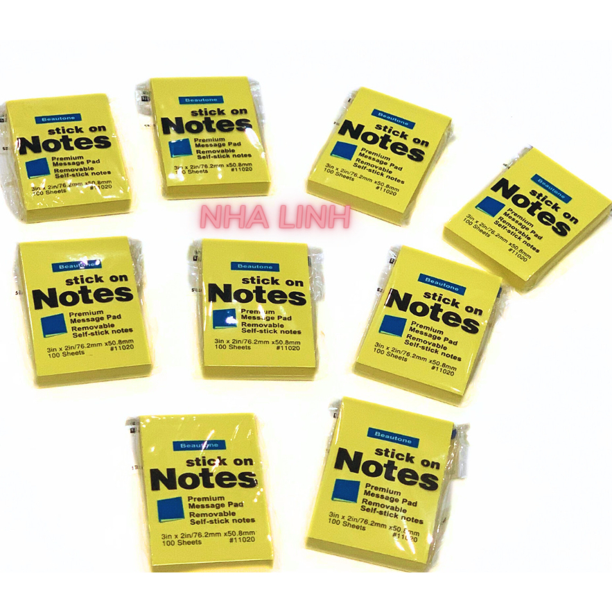 Giấy Note ghi chú dạ quang đủ size 3x2, 3x3 , 3x4 , 3x5 , keo dán chắc chắn