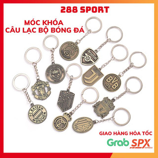 Móc khóa thể thao in nổi 2 mặt logo các câu lạc bộ bóng đá hợp kim cao cấp TT03
