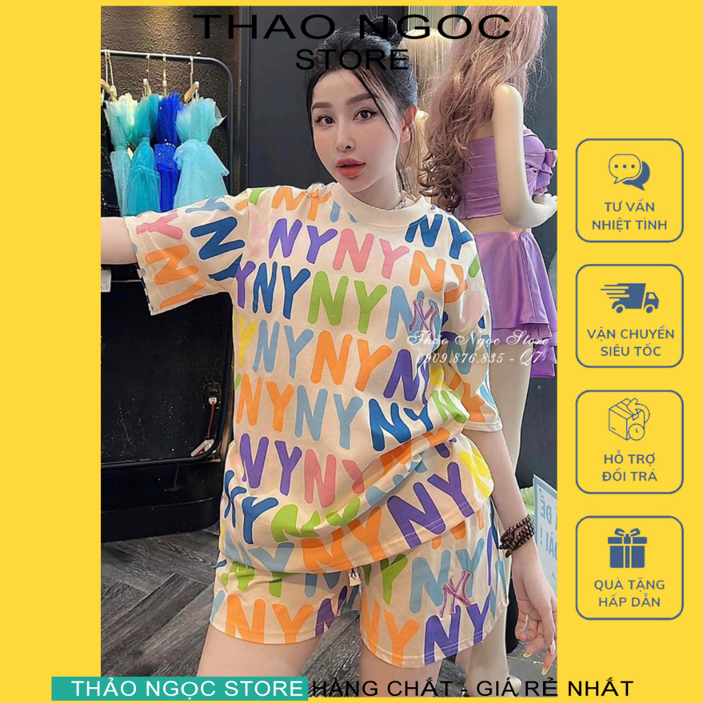 Set bộ đùi thun họa tiết gấu in hình hàng QC! (có sẵn, hình thật) THẢO NGỌC STORE
