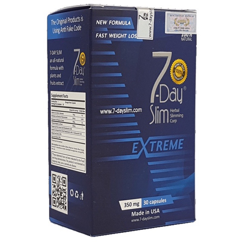 7 Day Slim - Viên Uống Giảm Cân 7 Day Slim Nhập Khẩu Mỹ