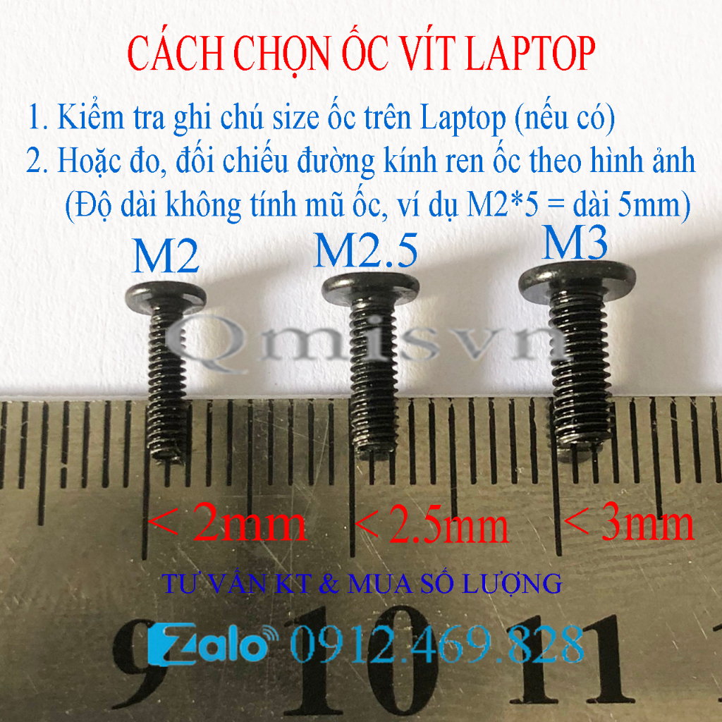 M2*6  - Ốc vít đáy laptop  - Kích thước M2x6 M2 x 6 mm