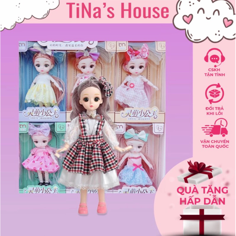 Bộ đồ chơi búp bê kèm phụ kiện xe đẩy thú cưng nhiều chi tiết dễ thương cho bé gái - TiNa’s House