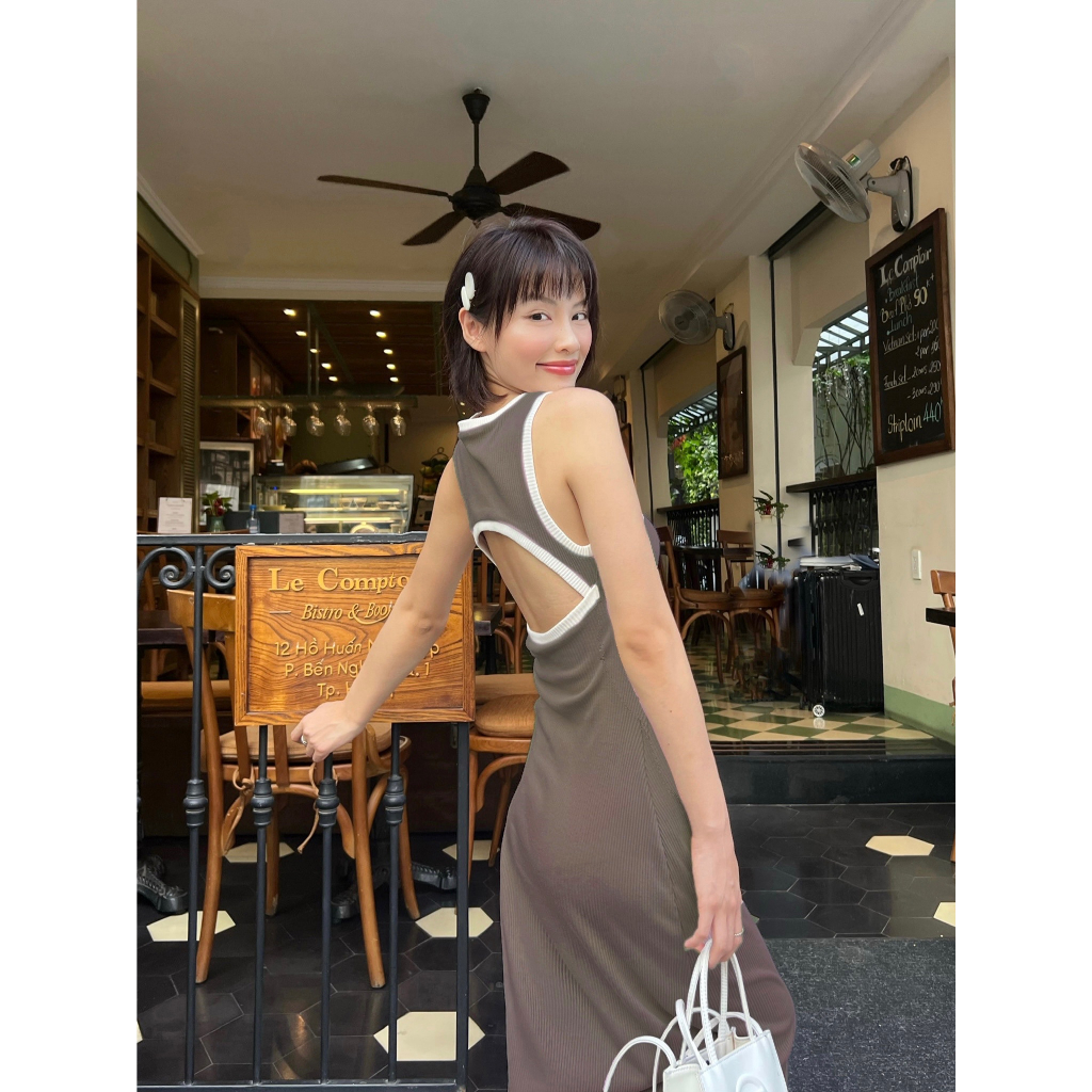 Đầm thun nữ thiết kế viền line trắng trendy MIEU - KA13