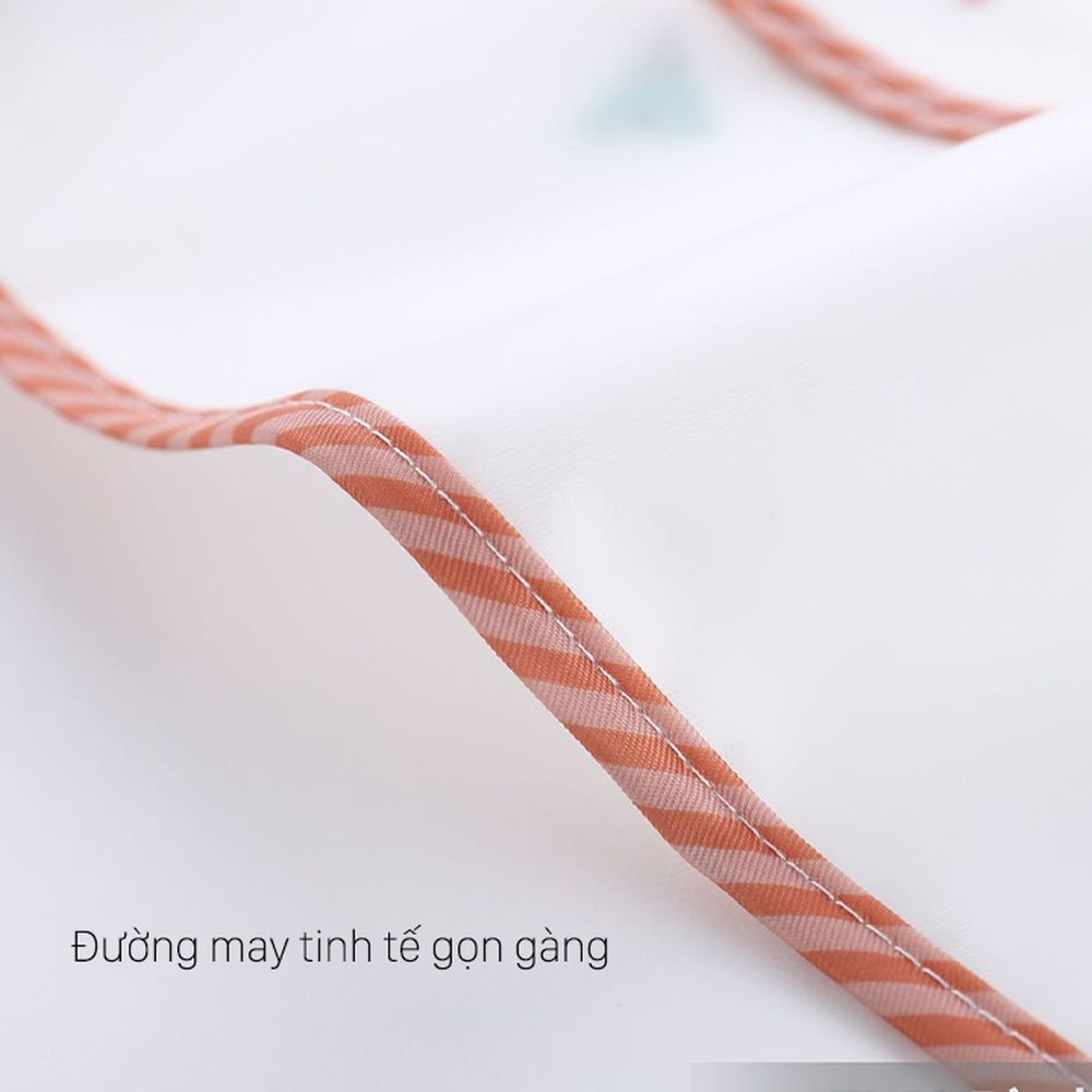 Áo yếm ăn dặm chống thấm nước ngắn tay, có máng hứng thông minh dành cho bé