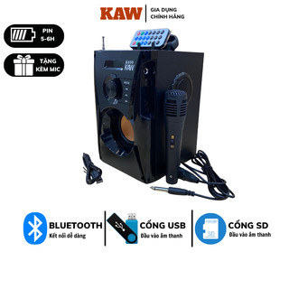 Loa bluetooth kaw k600 kèm mic hát karaoke