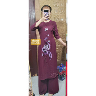 Áo dài đi chùa ,chất lụa thêu và in 3D (có size Đại)