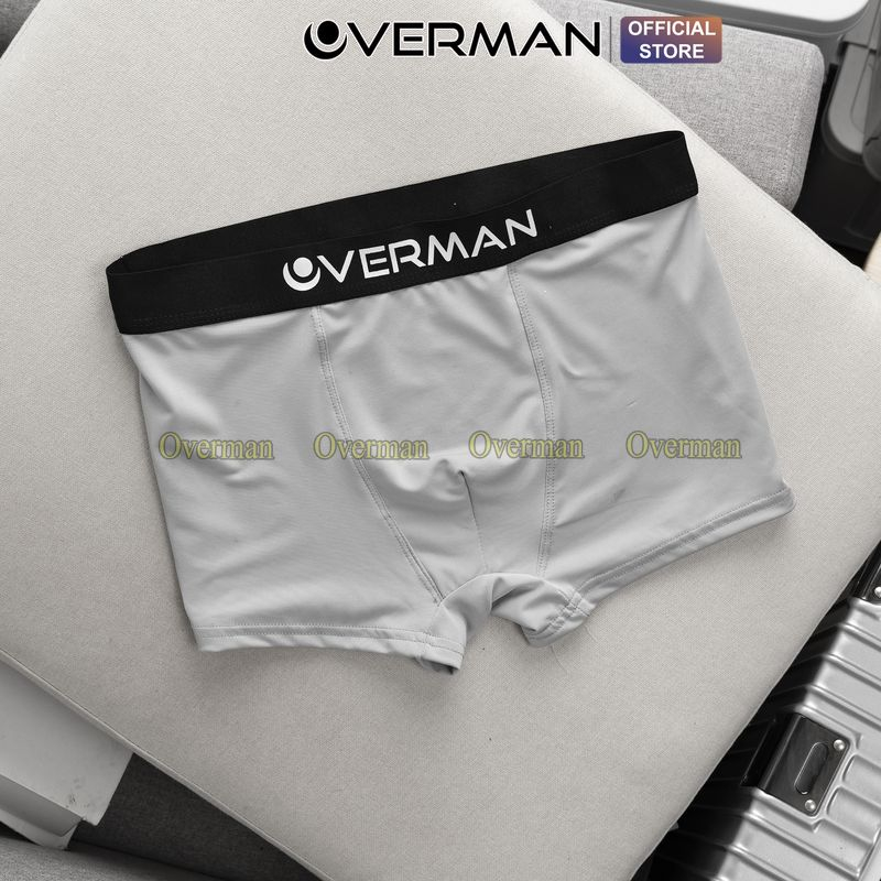 Quần lót nam boxer thun lạnh cao cấp đùi thoáng mát đẹp rẻ co dãn 4 chiều SD08 (Che tên) - Overman