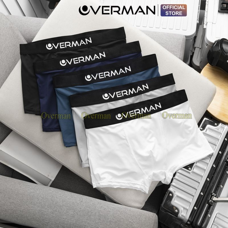 Quần sịp đùi nam Boxer OVERMAN chất Cotton thun lạnh cotton OVERMA co dãn cực tốt SD08 (che tên) - OVERMAN