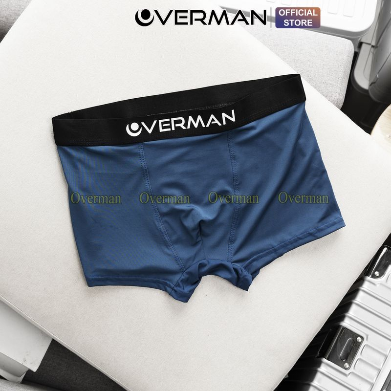 Quần lót nam boxer thun lạnh cao cấp đùi thoáng mát đẹp rẻ co dãn 4 chiều SD08 (Che tên) - Overman