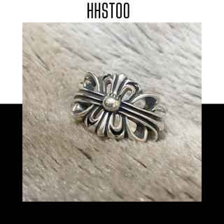 Nhẫn Chrome hearts Nhẫn bạc nam nữ Chất liệu bạc 925 Họa tiết double floral Trang sức bạc cao cấp HHST00