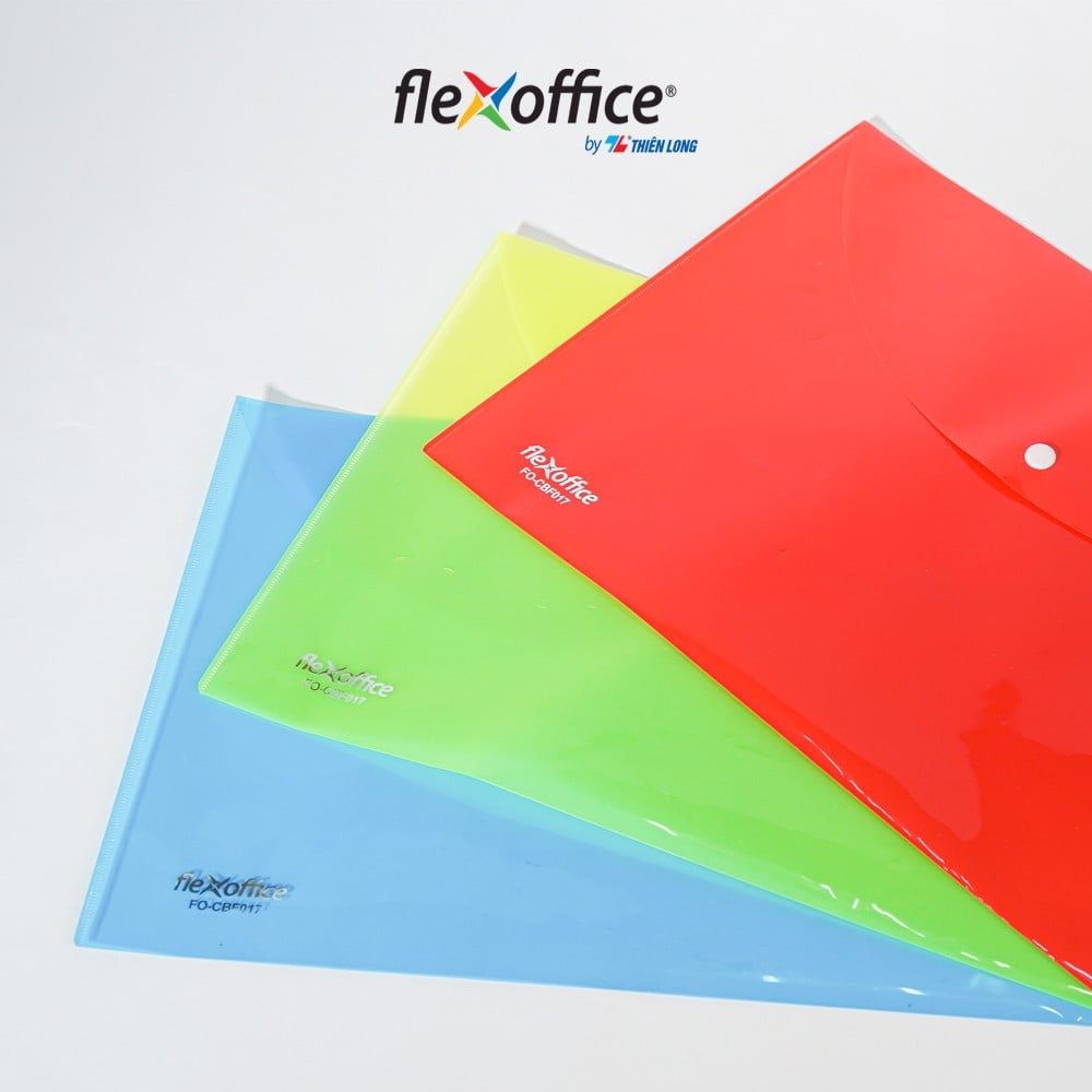 Bìa nút, bìa hồ sơ F4 Thiên Long Flexoffice FO-CBF017 - Chất liệu PP, không BPA - 380 x 260 mm - Sức chứa 125 - 1 túi tờ