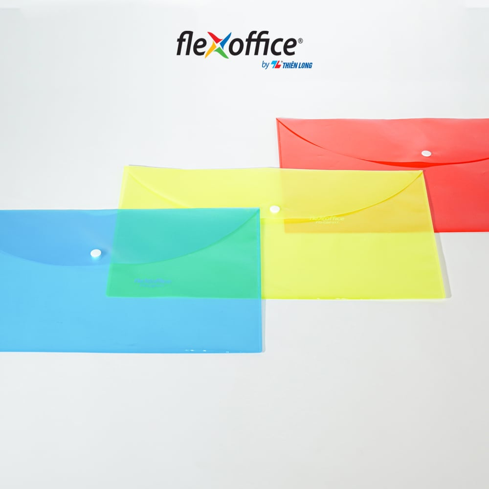 Bìa nút, bìa hồ sơ F4 Thiên Long Flexoffice FO-CBF017 - Chất liệu PP, không BPA - 380 x 260 mm - Sức chứa 125 - 1 túi tờ