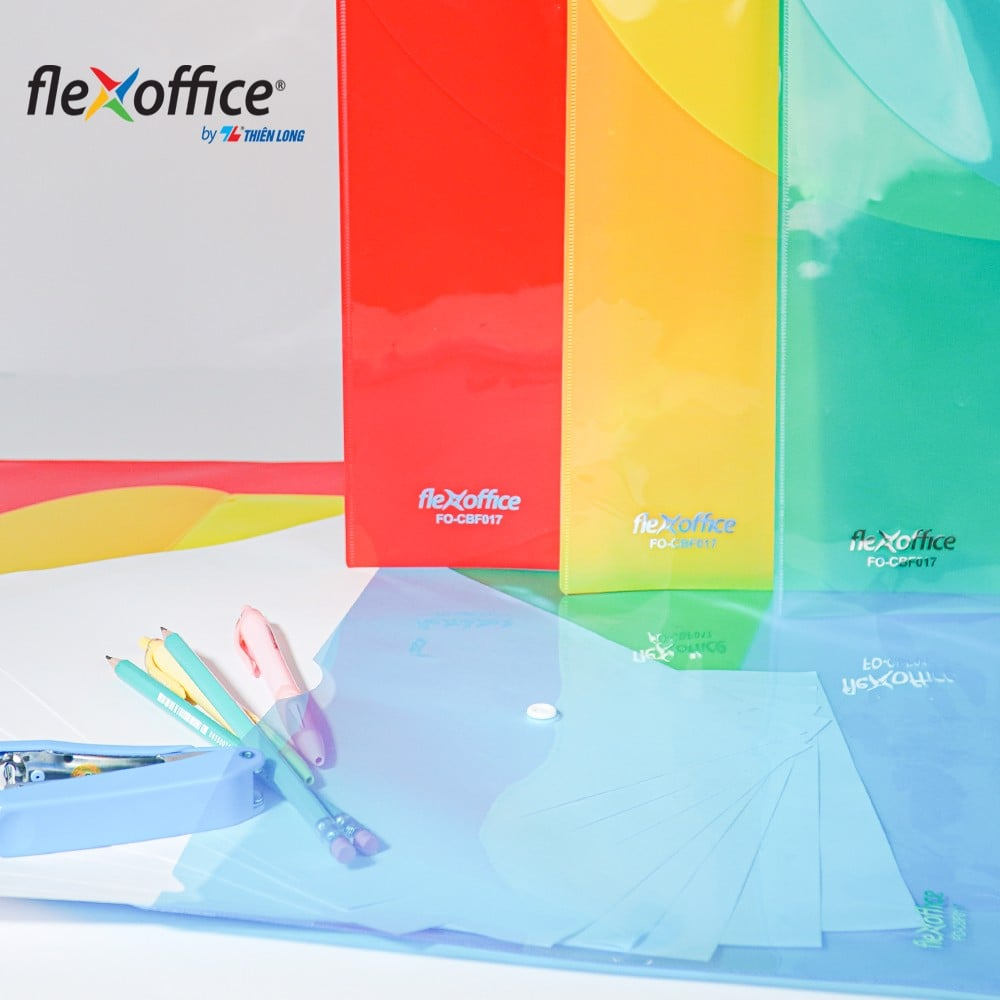 Bìa nút, bìa hồ sơ F4 Thiên Long Flexoffice FO-CBF017 - Chất liệu PP, không BPA - 380 x 260 mm - Sức chứa 125 - 1 túi tờ