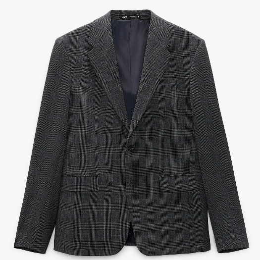 Áo khoác blazer nam caro Zara authentic CHECK SUIT size 50