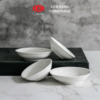 Đĩa chấm sứ Minh Châu HC trắng trơn