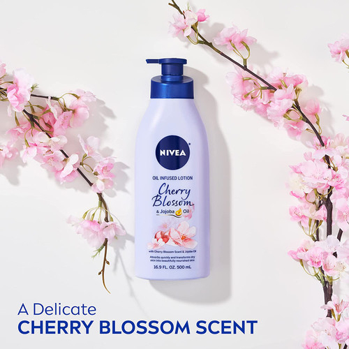 Dưỡng thể giữ ẩm da chứa tinh dầu NIVEA Cherry Blossom & Jojoba Oil 500ml (Mỹ)