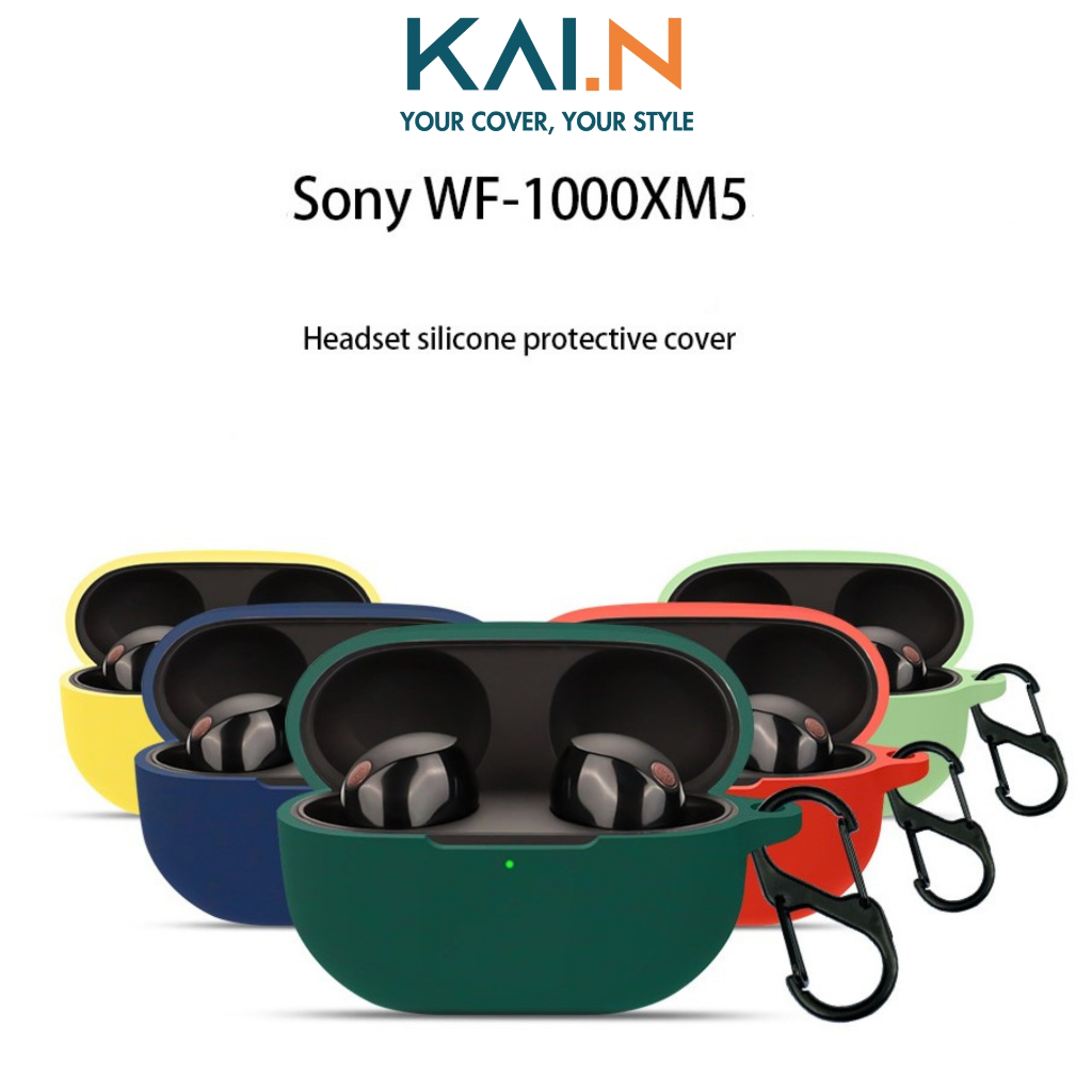 Case Silicon Color cho Tai Nghe Sony WF-1000XM5, Kèm Móc Treo, Chống Bẩn