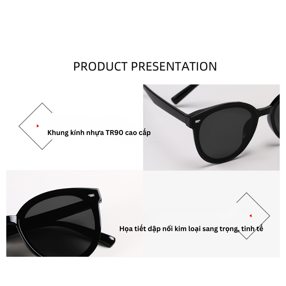 Kính Râm Oversize SANTONY Thiết Kế Mắt Tròn Chống UV400 Cao Cấp Phù Hợp Nam và Nữ STN118