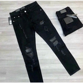 quần bò jean nam dài đen rách vá da kiểu nhiều mẫu,chất jean co giãn form tôn dáng giá tốt